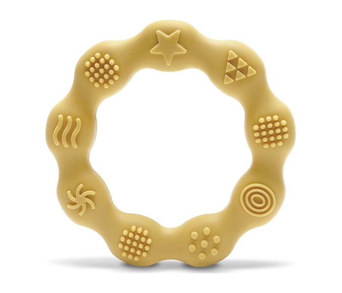 LORELLI SILIKONSKA GLODALICA ZA BEBE RING NATURAL - YELLOW