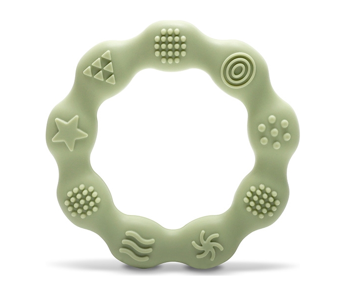 LORELLI SILIKONSKA GLODALICA ZA BEBE RING NATURAL - FRESH GREEN