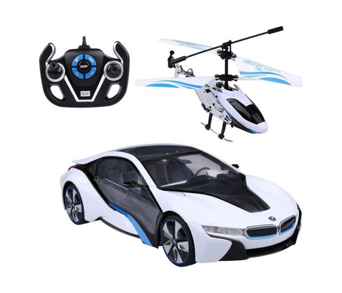 IGRACKA RASTAR RC AUTOMOBIL + HELICOPTER BMW I8 1:14