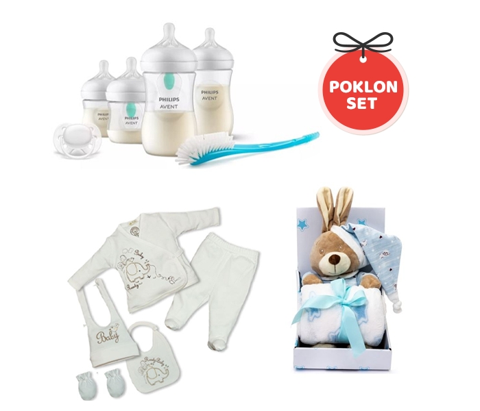 POKLON SET NATURAL 0M+ - BABY BLUE