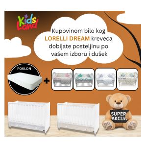 POKLON  KUPOVINA - DRVENI KREVET DREAM SA POSTELJINOM I DUSEKOM