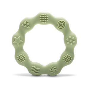 LORELLI SILIKONSKA GLODALICA ZA BEBE RING NATURAL - FRESH GREEN