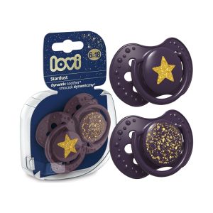 LOVI SILICONE DYNAMIC VARALICA 6-18m (2kom) - STARDUST VIOLET