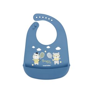 CANPOL BABIES SILIKONSKA PORTIKLA SA DZEPOM BONJOUR PARIS navy blue 74/027