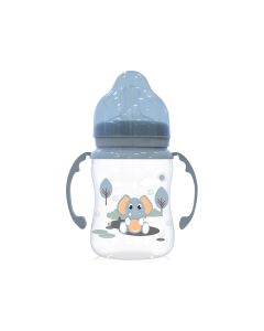 LORELLI FLASICA WIDE NECK 250ml (0m+) SA RUCICAMA ANIMALS - MOONLIGHT BLUE