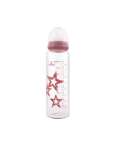 LORELLI STAKLENA FLASICA 240ml SA ANTI-COLIC CUCLOM - PINK STARS