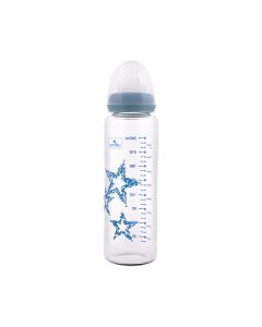 LORELLI STAKLENA FLASICA 240ml SA ANTI-COLIC CUCLOM - BLUE STARS
