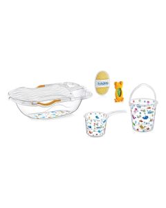 BABYJEM SET ZA KUPANJE 6 DELOVA WHITE (kadica, podloga,termometar, sundjer, bokal, kofica)